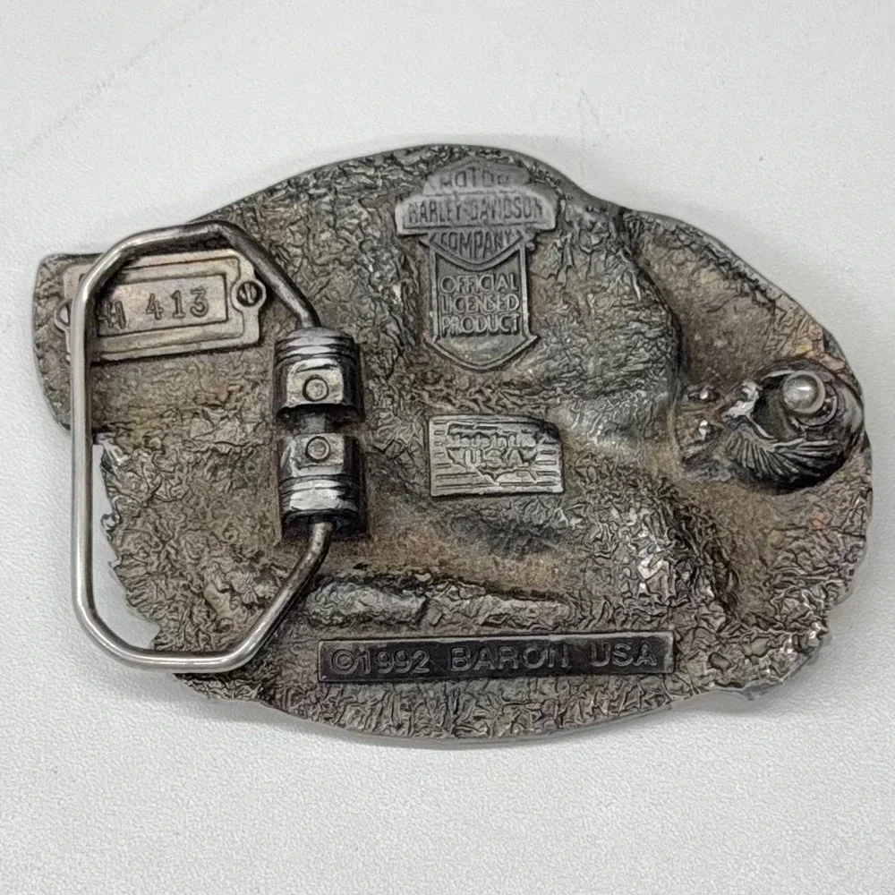 Vintage 1992 Harley-Davidson American Riding Belt Buckle Baron USA Made H 413